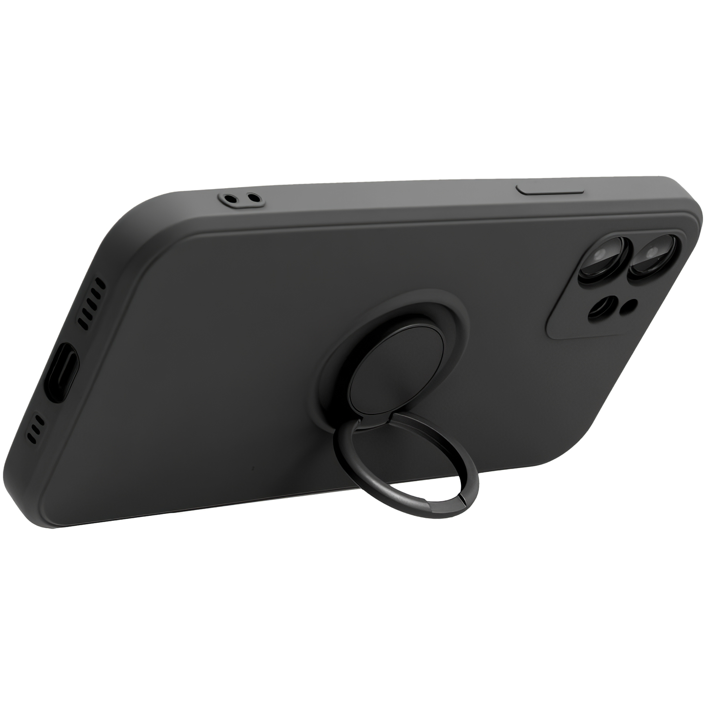 Husa pentru Apple iPhone 16 Pro, OEM, Silicone Ring, Neagra