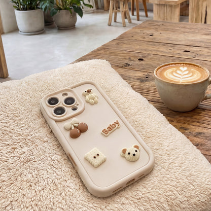 Husa pentru Apple iPhone 15 Pro, OEM, Ultra Trendy 3D Bear, Bej