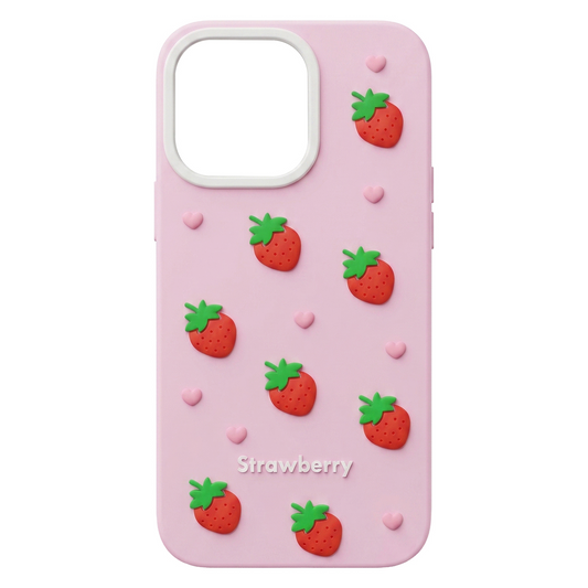 Husa pentru Apple iPhone 15 / 14 / 13, OEM, Strawberry, Roz