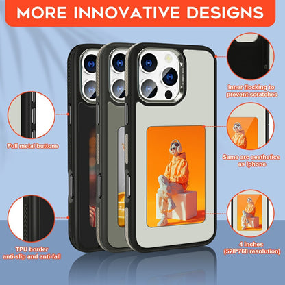 Husa pentru Apple iPhone 16 Pro, OEM, Display Customized E-Ink (4inch), Alba