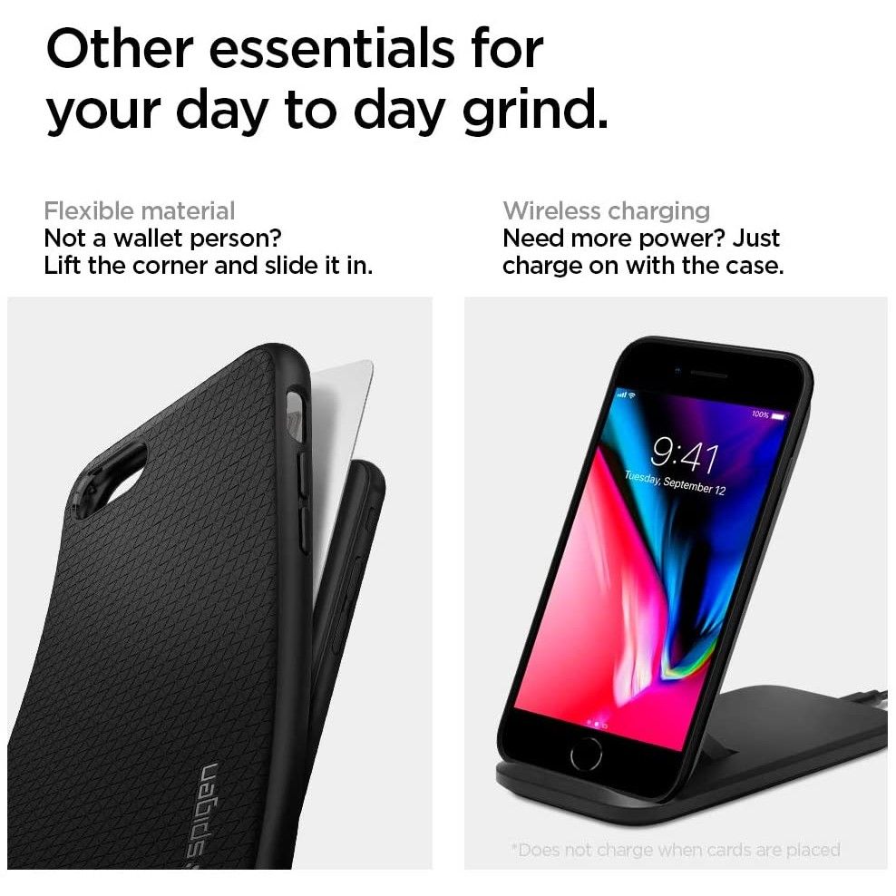 Husa pentru Apple iPhone SE (2022) / SE (2020) / 8 / 7, Spigen, Liquid Air, Neagra 042CS20511