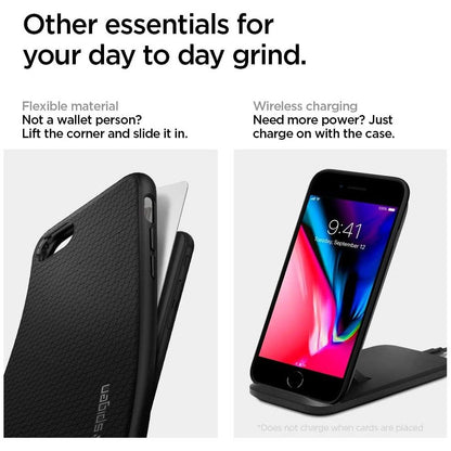 Husa pentru Apple iPhone SE (2022) / SE (2020) / 8 / 7, Spigen, Liquid Air, Neagra 042CS20511