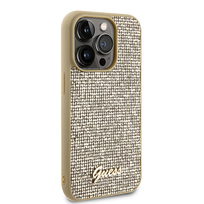 Husa pentru Apple iPhone 15 Pro, Guess, PU Square Mirror Script Logo, Aurie GUHCP15LPMSDGSD