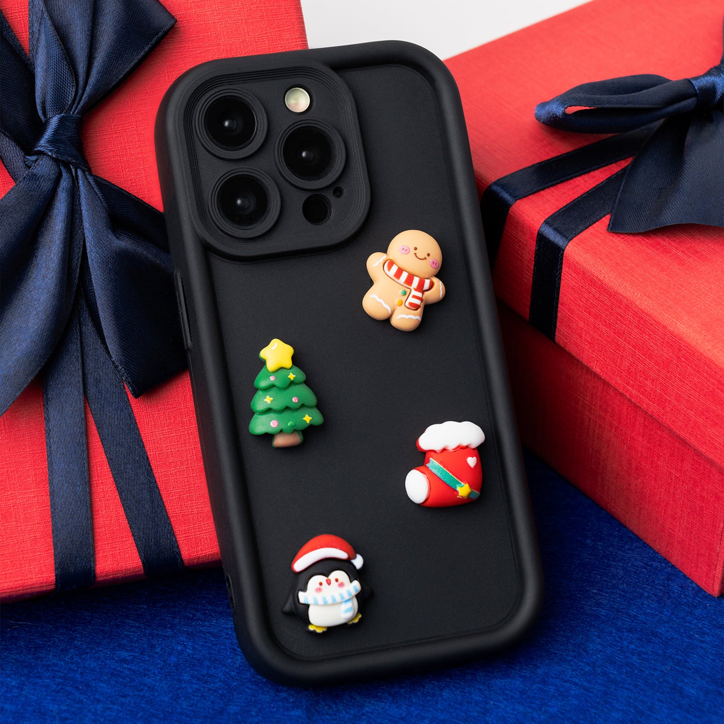 Husa pentru Apple iPhone 15 Pro, OEM, Ultra Trendy 3D Christmas, Neagra
