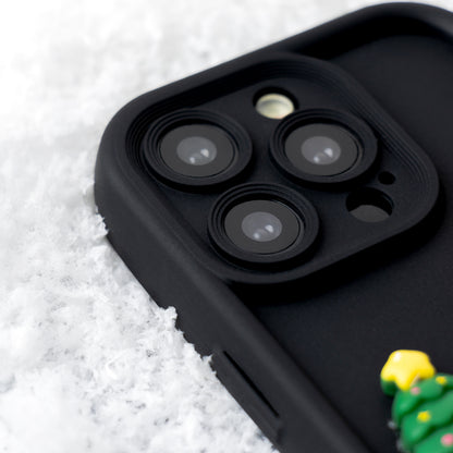 Husa pentru Apple iPhone 15 Pro, OEM, Ultra Trendy 3D Christmas, Neagra