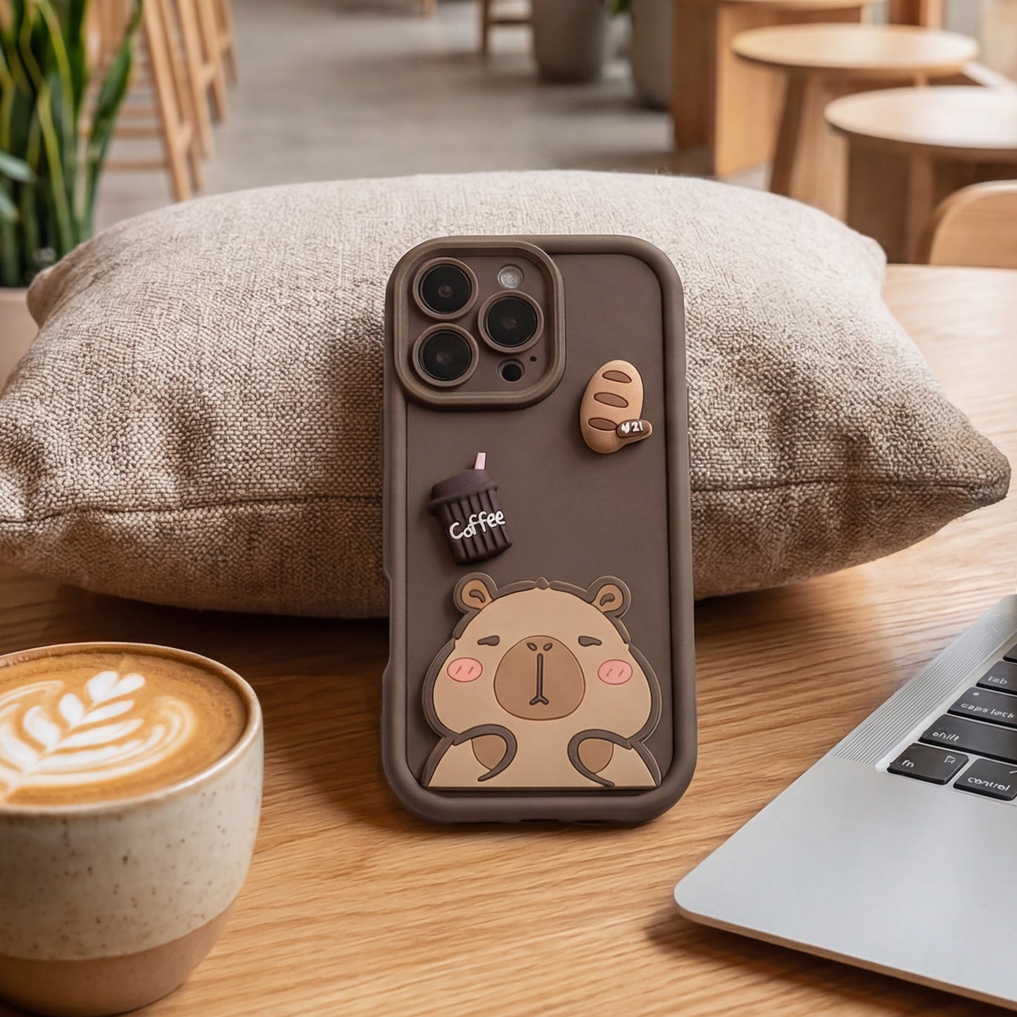 Husa pentru Apple iPhone 14, OEM, Ultra Trendy 3D Capybara, Maro