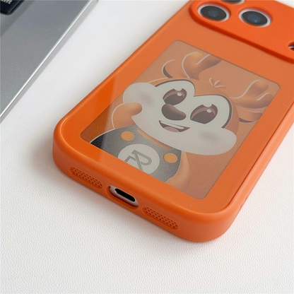 Husa pentru Apple iPhone 17 Pro, OEM, Display Customized E-Ink, Portocalie