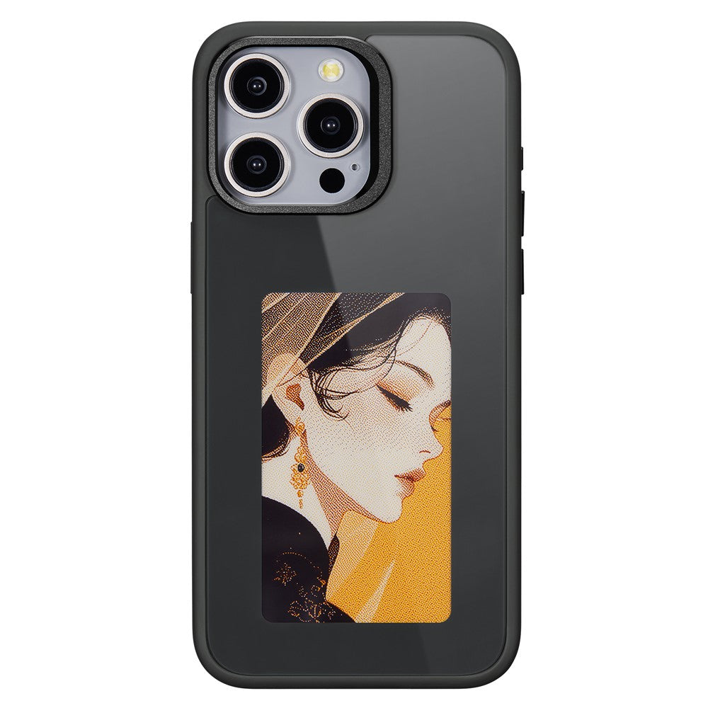 Husa pentru Apple iPhone 13 Pro Max, OEM, Display Customized E-Ink, Neagra