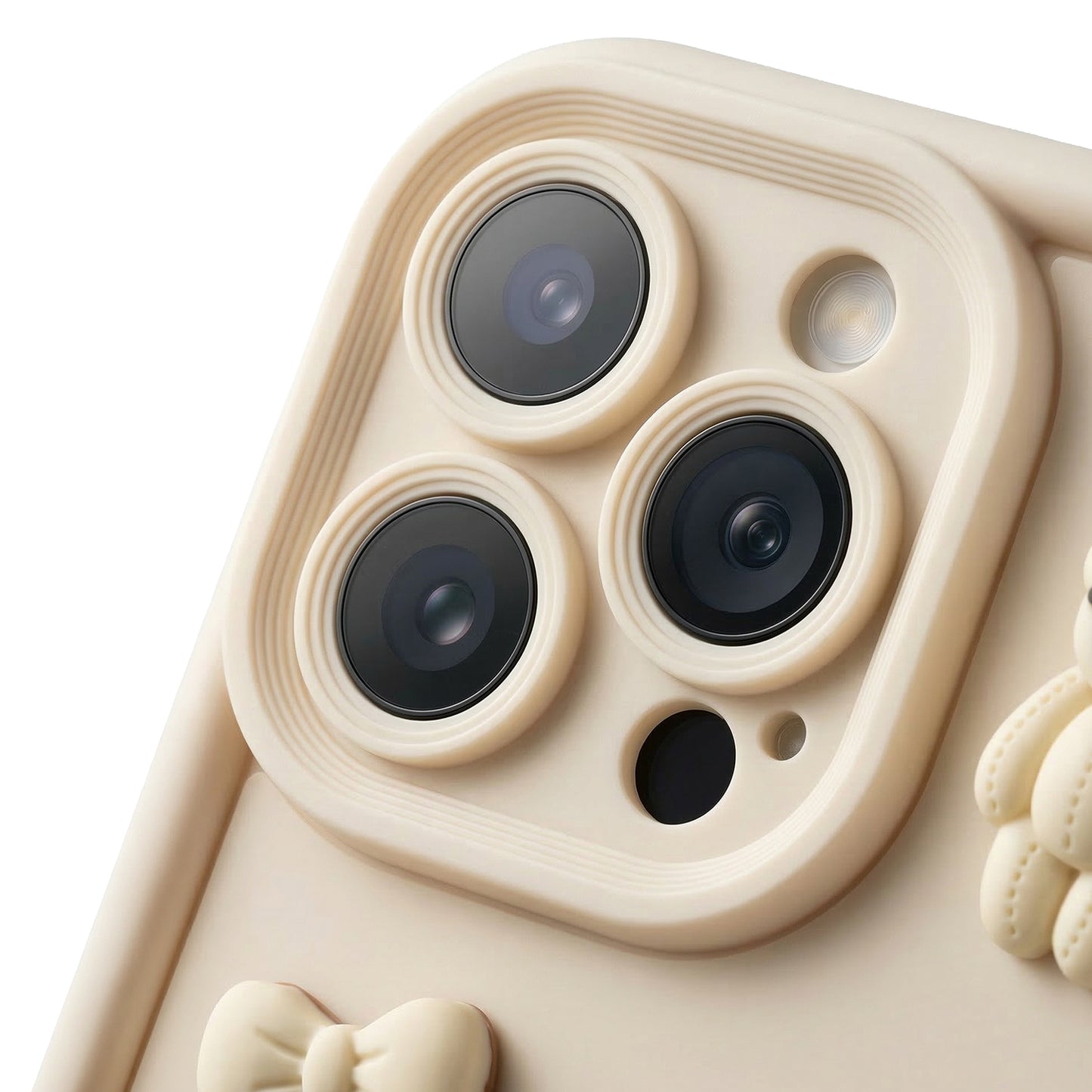 Husa pentru Apple iPhone 16 Pro Max, OEM, Ultra Trendy 3D Bear, Bej