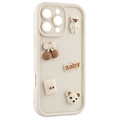 Husa pentru Apple iPhone 12, OEM, Ultra Trendy 3D Bear, Bej