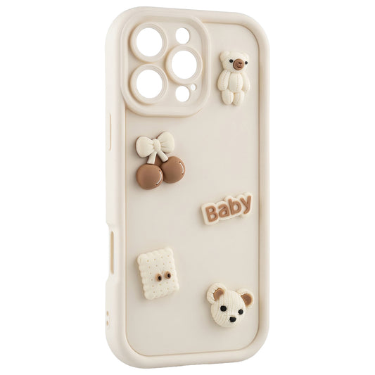 Husa pentru Apple iPhone 14, OEM, Ultra Trendy 3D Bear, Bej