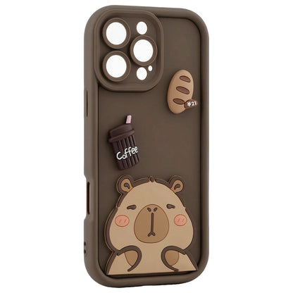 Husa pentru Apple iPhone 13, OEM, Ultra Trendy 3D Capybara, Maro