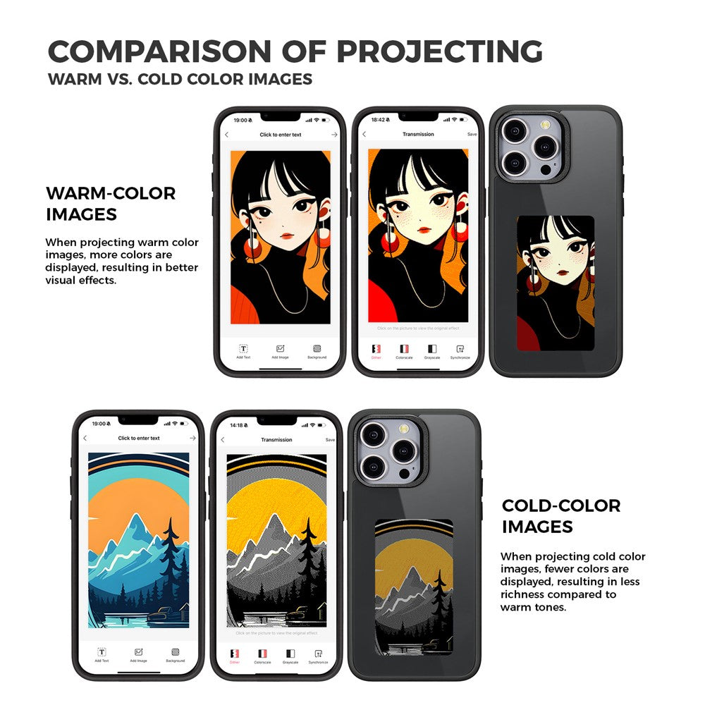 Husa pentru Apple iPhone 13 Pro Max, OEM, Display Customized E-Ink, Neagra