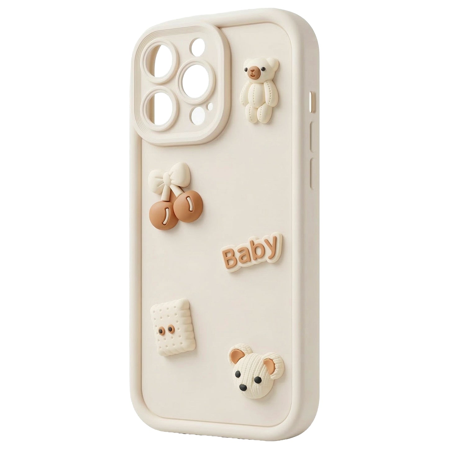 Husa pentru Apple iPhone 16 Pro Max, OEM, Ultra Trendy 3D Bear, Bej