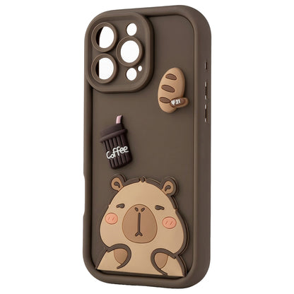 Husa pentru Apple iPhone 13, OEM, Ultra Trendy 3D Capybara, Maro