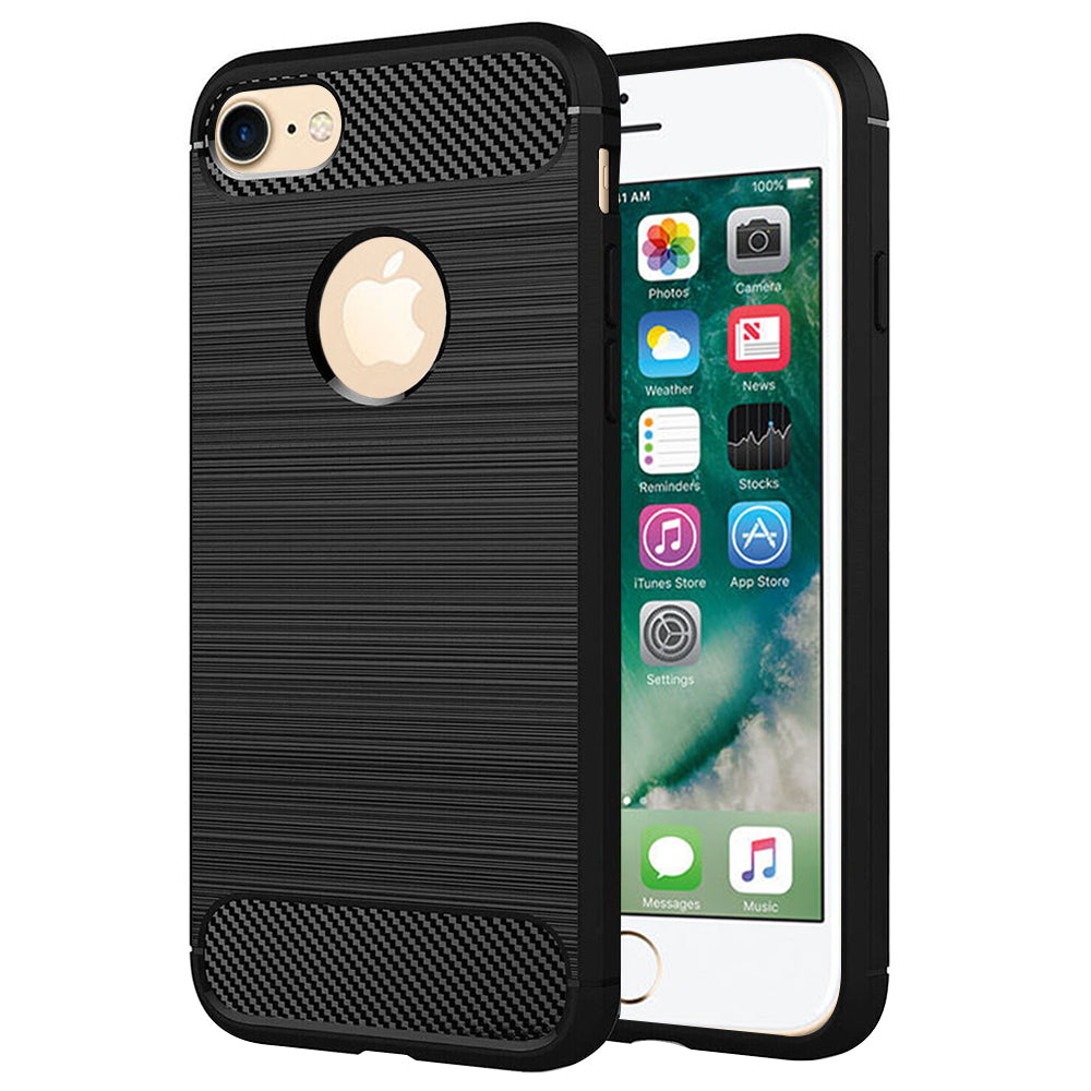 Husa pentru Apple iPhone 8 / 7, Techsuit, Carbon, Neagra