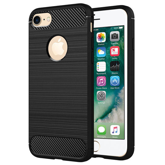 Husa pentru Apple iPhone 8 / 7, Techsuit, Carbon, Neagra