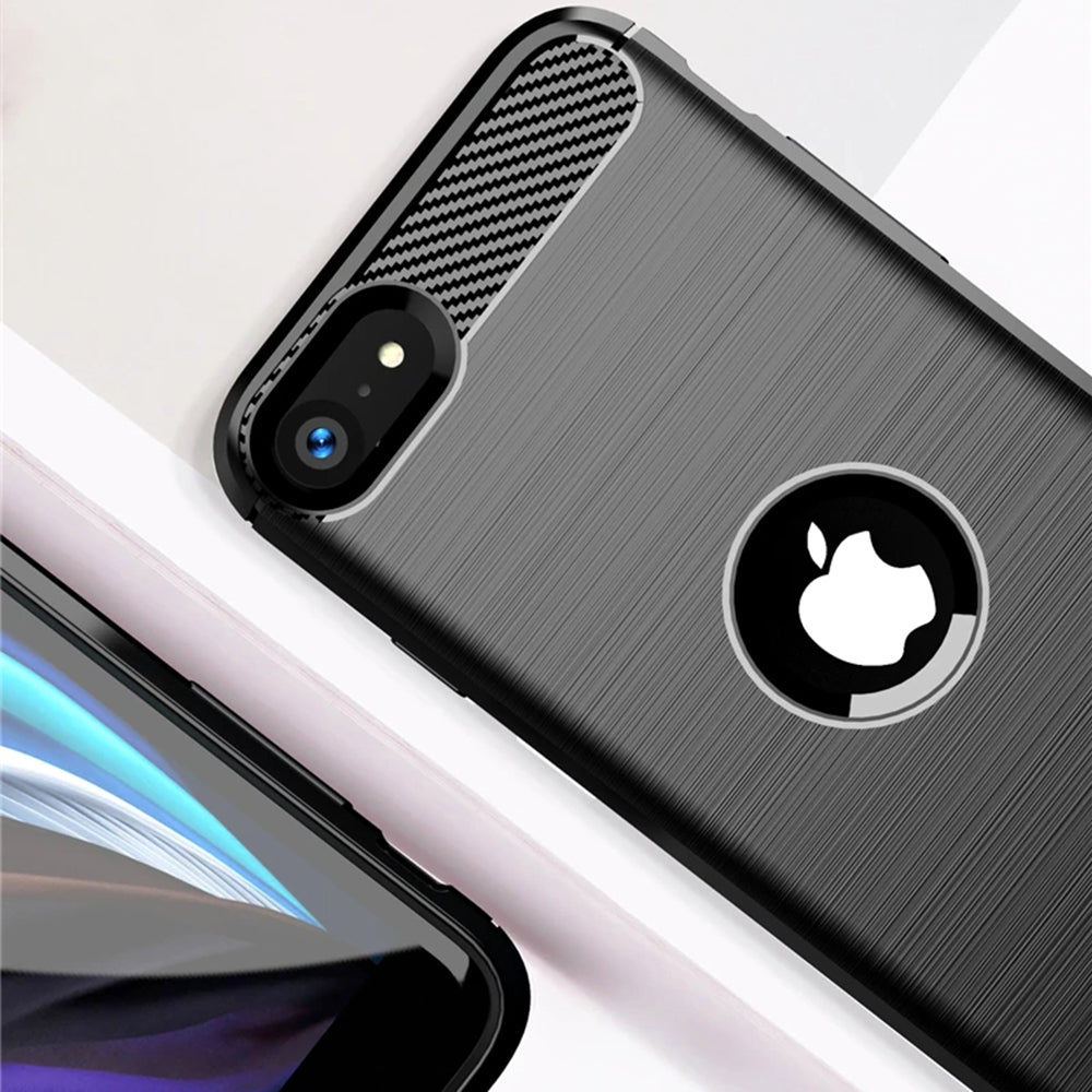 Husa pentru Apple iPhone SE (2022) / SE (2020), Techsuit, Carbon, Neagra