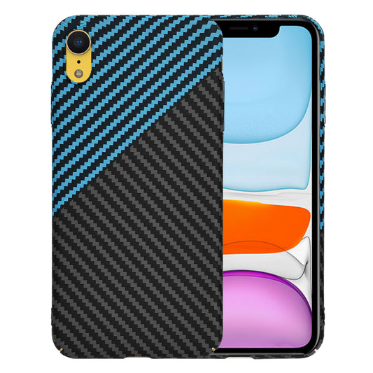 Husa pentru Apple iPhone XR, Techsuit, Carbonite FiberShell, Neagra Bleu