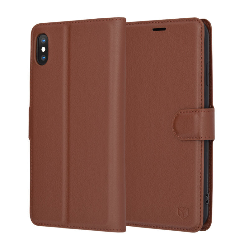Husa pentru Apple iPhone XS Max, Techsuit, Leather Folio, Maro