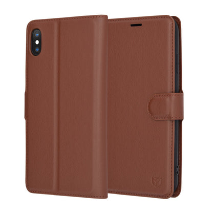 Husa pentru Apple iPhone XS Max, Techsuit, Leather Folio, Maro