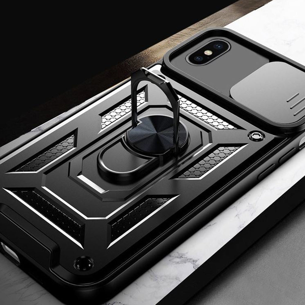 Husa pentru Apple iPhone XS / X, Techsuit, CamShield, Neagra