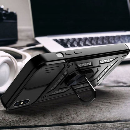 Husa pentru Apple iPhone XS / X, Techsuit, CamShield, Neagra