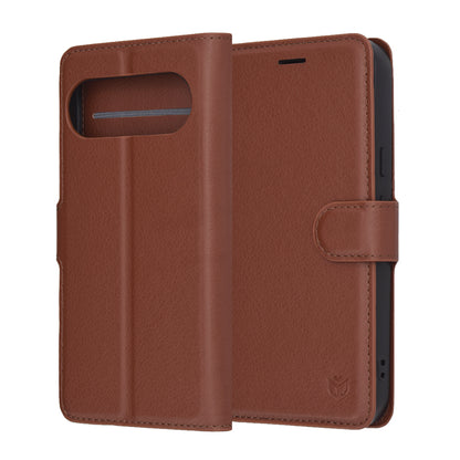 Husa pentru Google Pixel 10 Pro XL, Techsuit, Leather Folio, Maro