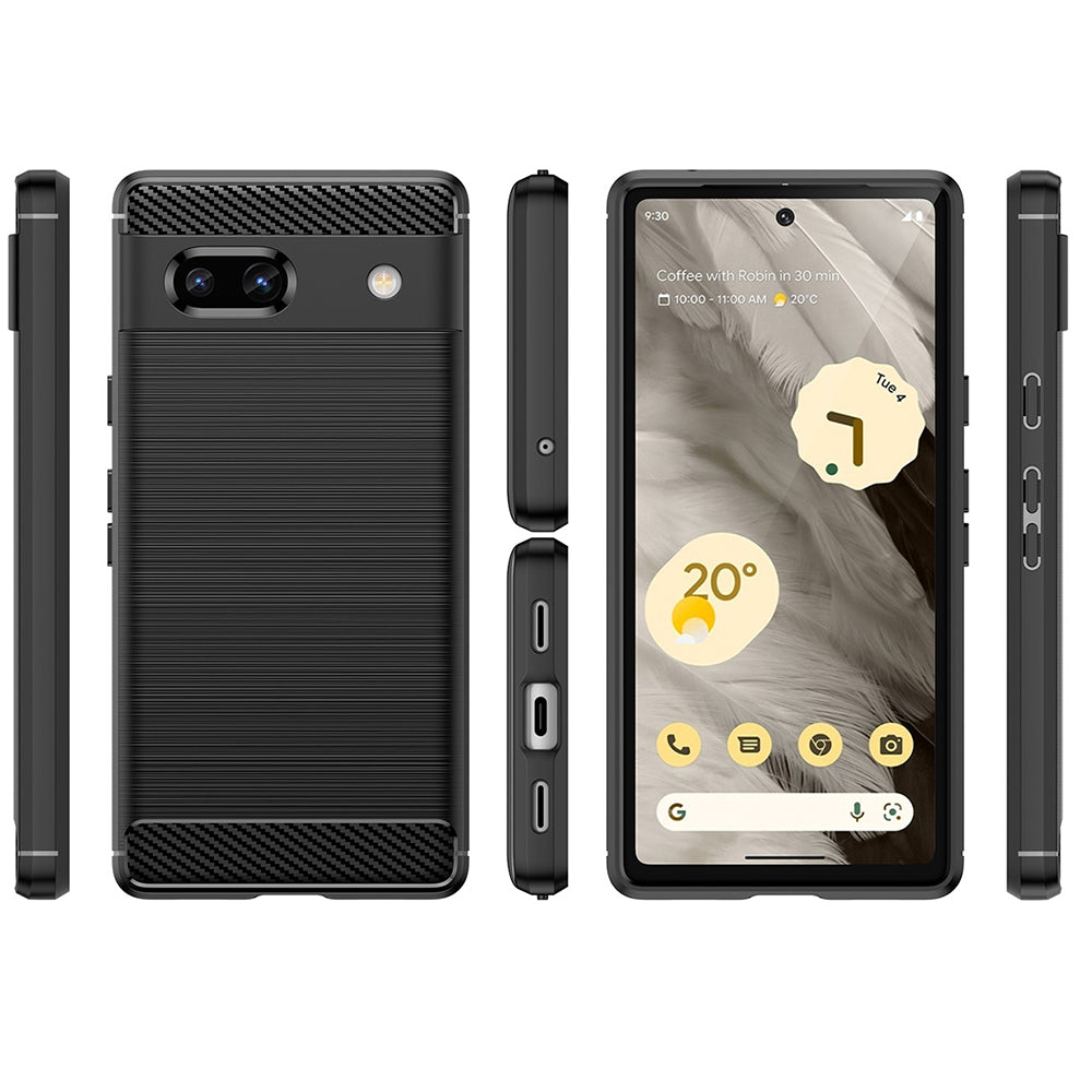Husa pentru Google Pixel 7a, Techsuit, Carbon, Neagra