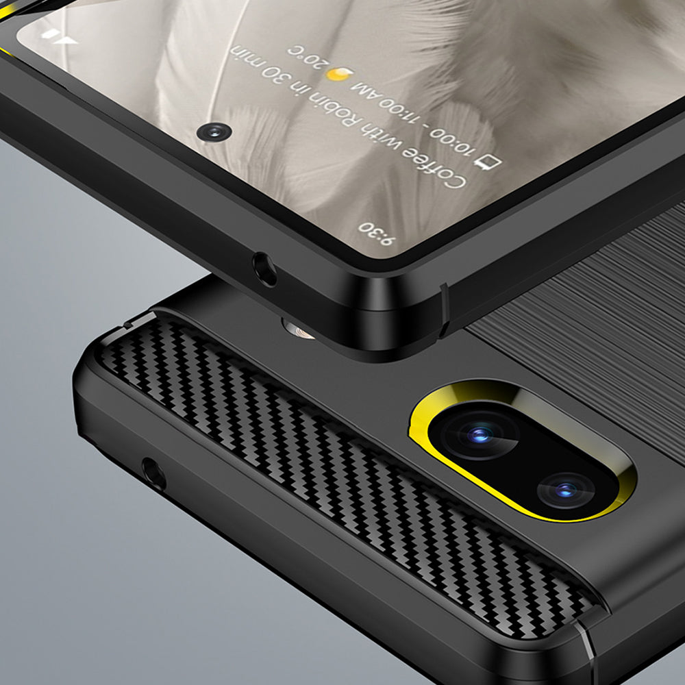 Husa pentru Google Pixel 7a, Techsuit, Carbon, Neagra
