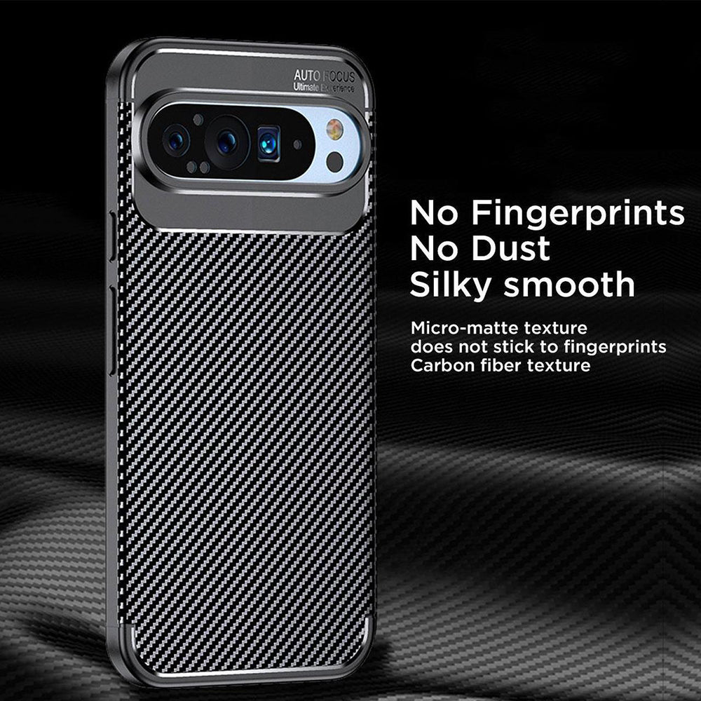 Husa pentru Google Pixel 9 Pro, Techsuit, CarbonFiber, Neagra