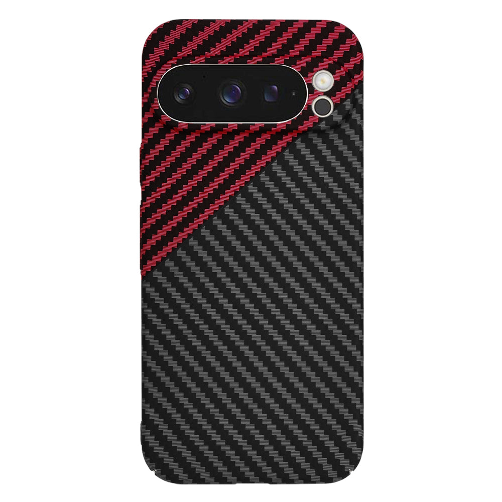Husa pentru Google Pixel 9 Pro, Techsuit, Carbonite FiberShell, Neagra Rosie