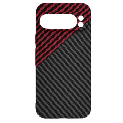 Husa pentru Google Pixel 9 Pro, Techsuit, Carbonite FiberShell, Neagra Rosie