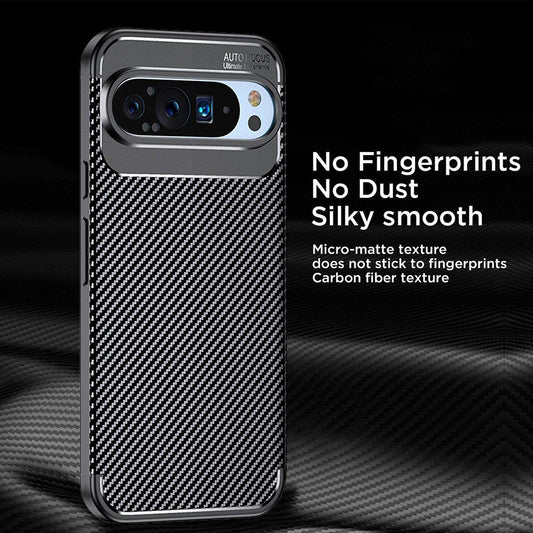 Husa pentru Google Pixel 9 Pro XL, Techsuit, CarbonFiber, Neagra
