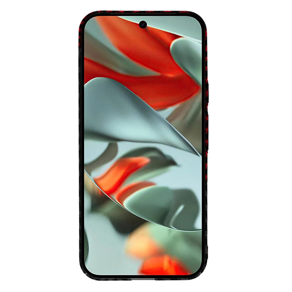 Husa pentru Google Pixel 9 Pro XL, Techsuit, Carbonite FiberShell, Neagra Rosie