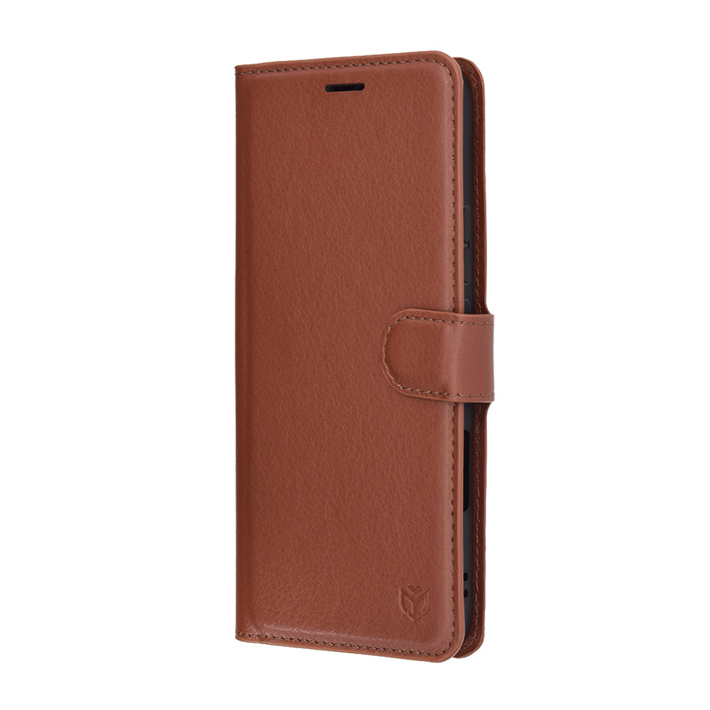 Husa pentru Honor 400 Lite, Techsuit, Leather Folio, Maro