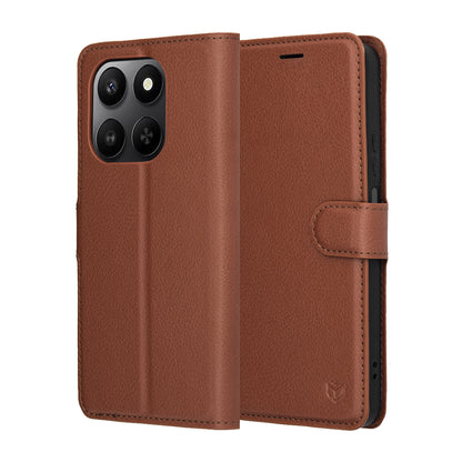 Husa pentru Honor 400 Smart 4G / X7d 4G / 400 Smart 5G, Techsuit, Leather Folio, Maro