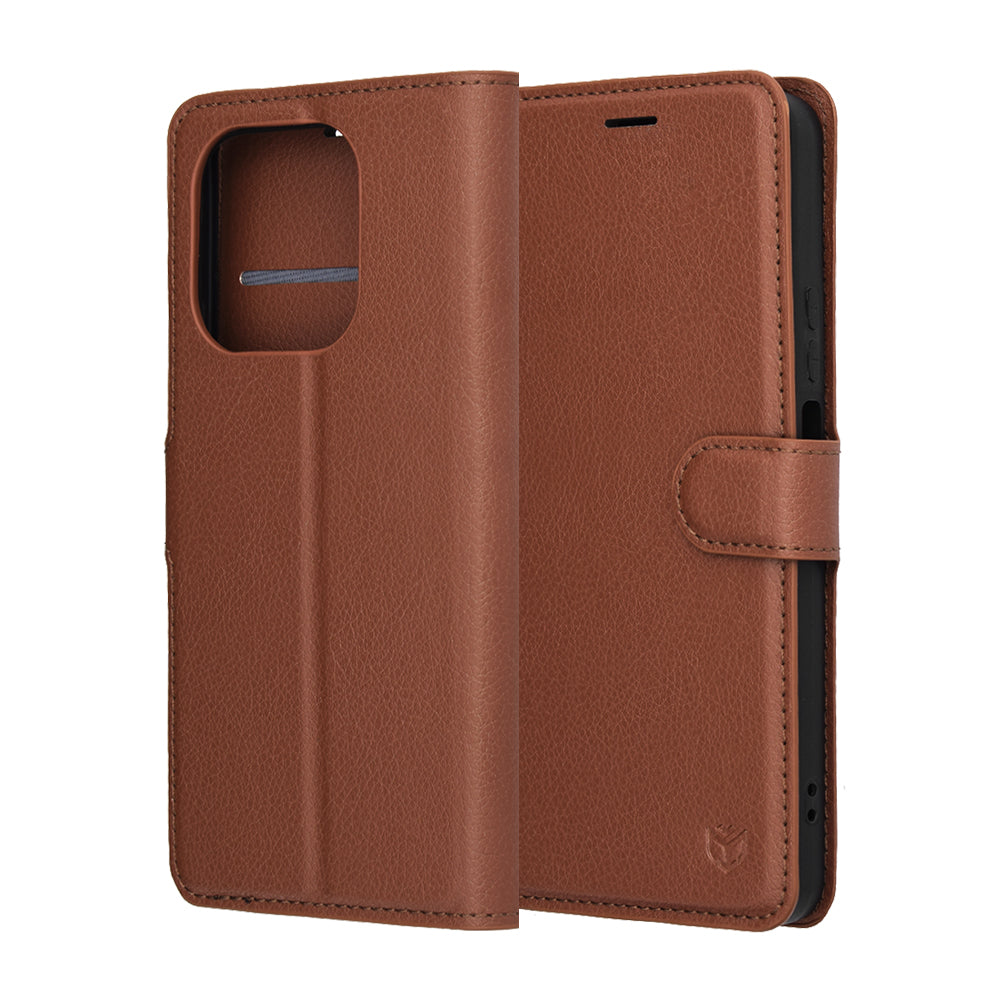 Husa pentru Honor 400 Smart 4G / X7d 4G / 400 Smart 5G, Techsuit, Leather Folio, Maro