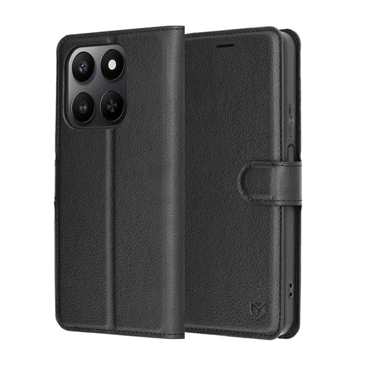 Husa pentru Honor 400 Smart 4G / X7d 4G / 400 Smart 5G, Techsuit, Leather Folio, Neagra