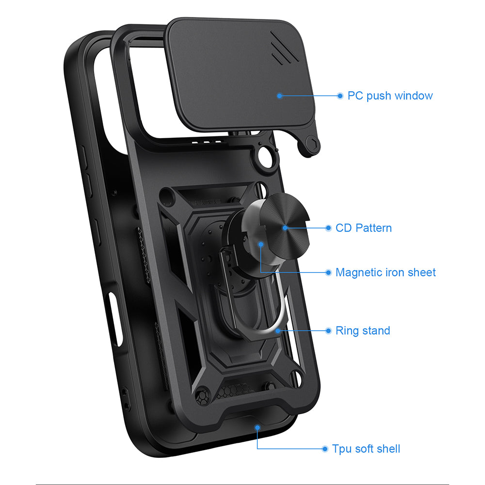 Husa pentru Honor 600 Pro / 600, Techsuit, CamShield, Albastra