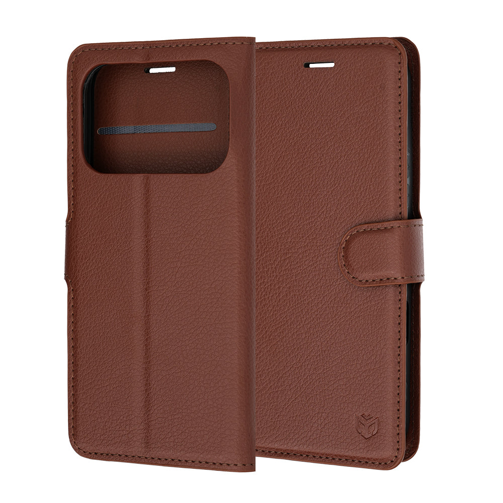 Husa pentru Honor 600 Pro / 600, Techsuit, Leather Folio, Maro