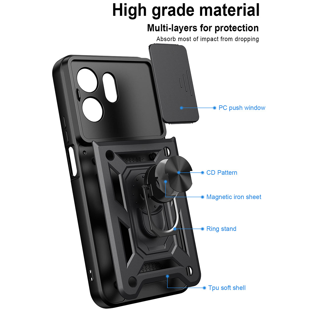 Husa pentru Honor 600 Smart, Techsuit, CamShield, Neagra