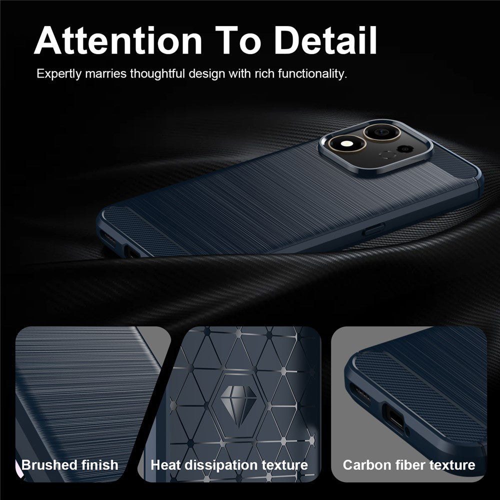 Husa pentru Honor 600 Smart, Techsuit, Carbon, Albastra
