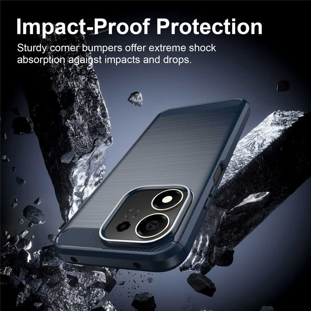 Husa pentru Honor 600 Smart, Techsuit, Carbon, Albastra
