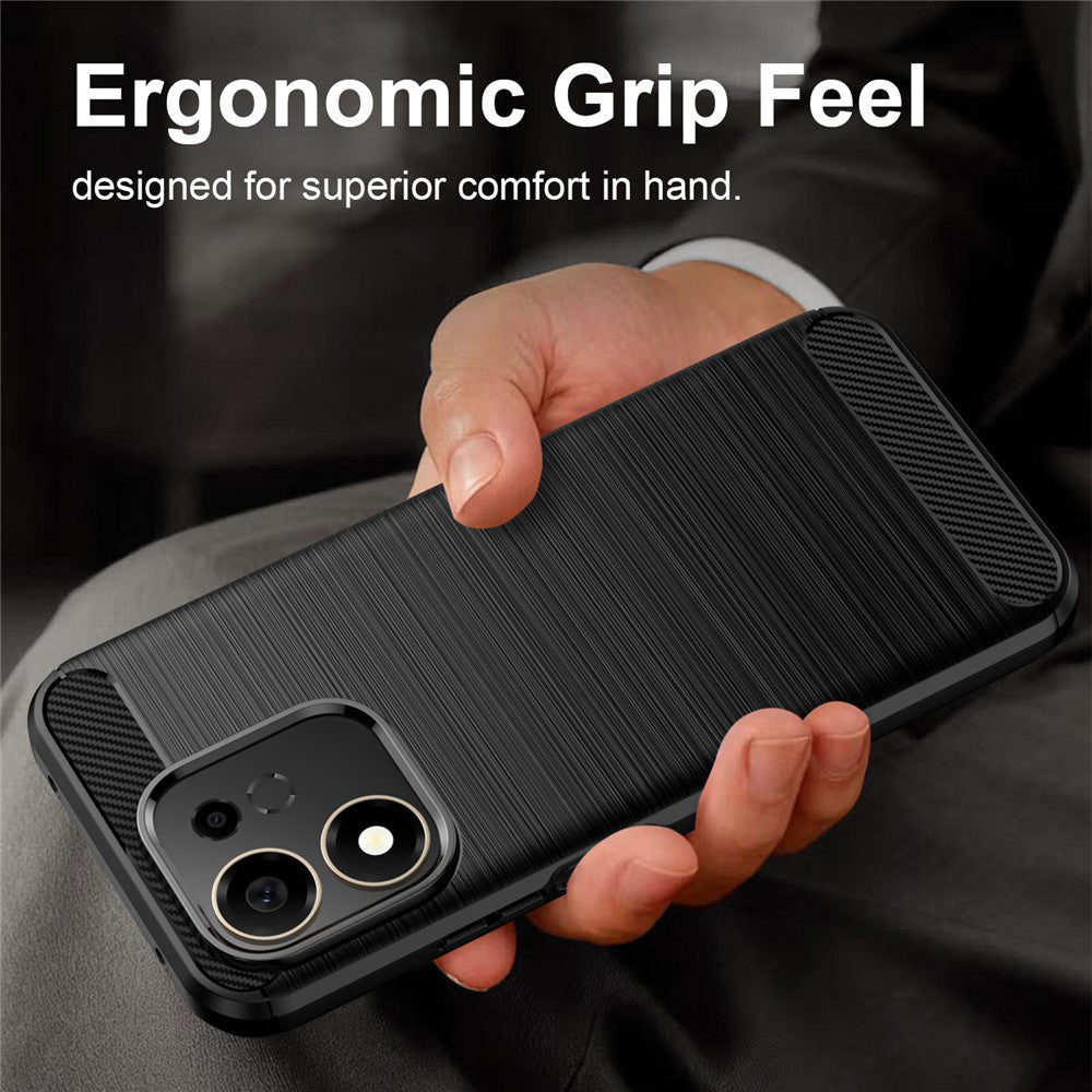 Husa pentru Honor 600 Smart, Techsuit, Carbon, Neagra