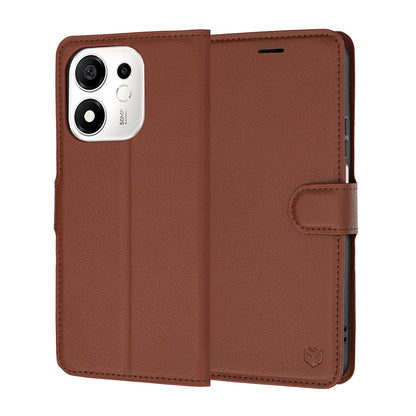 Husa pentru Honor 600 Smart, Techsuit, Leather Folio, Maro