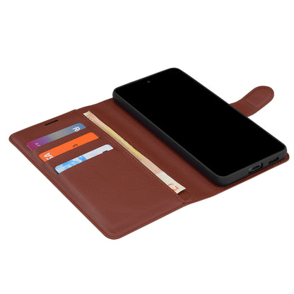 Husa pentru Honor 600 Smart, Techsuit, Leather Folio, Maro