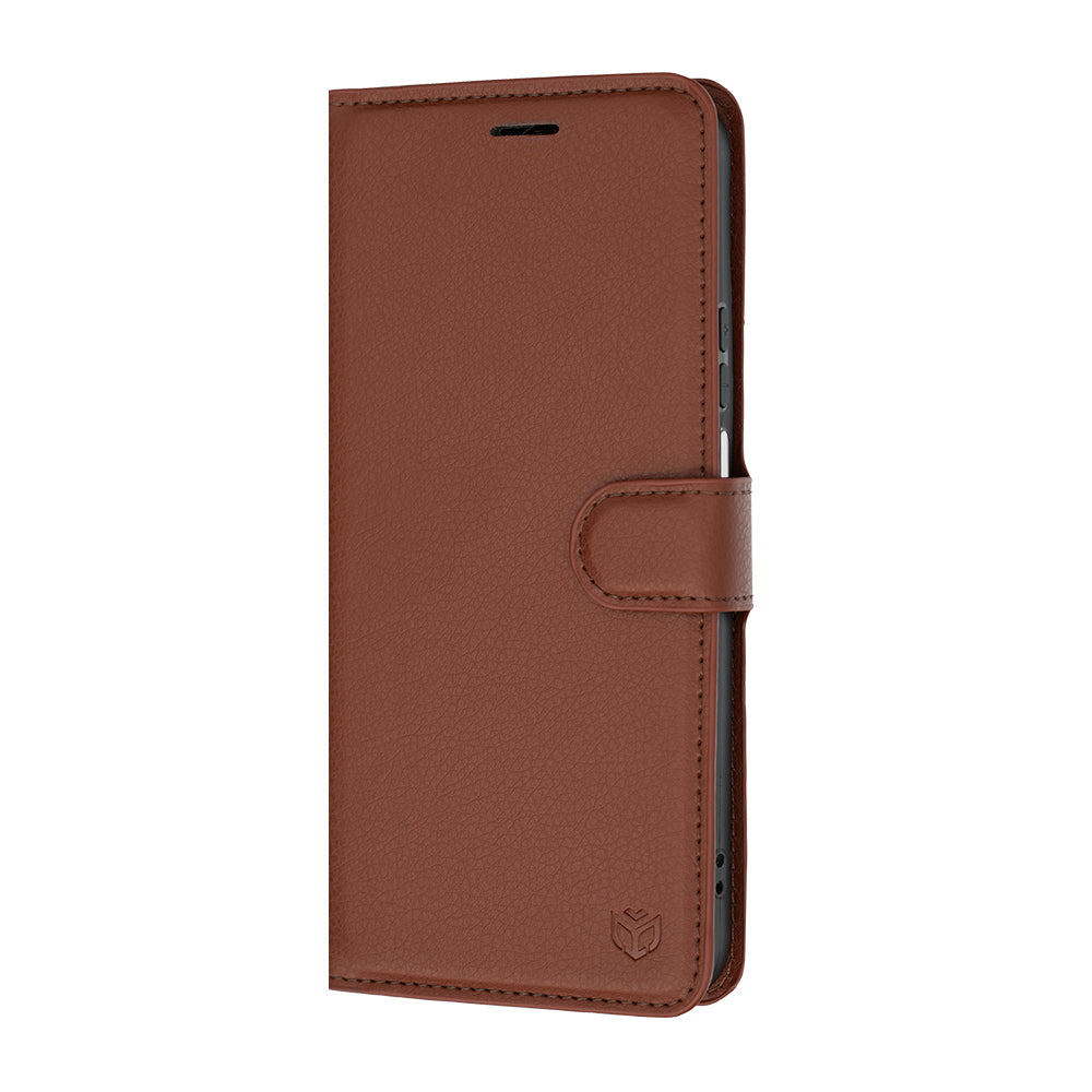 Husa pentru Honor 600 Smart, Techsuit, Leather Folio, Maro