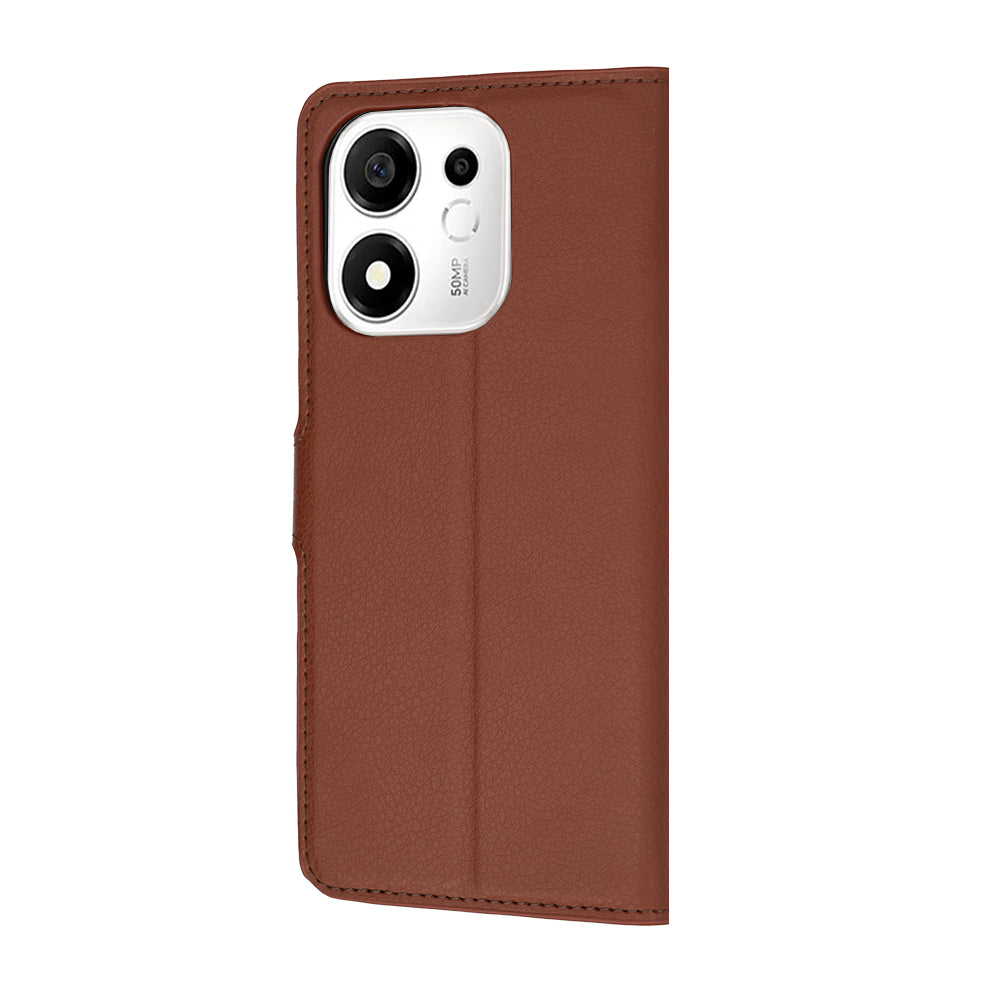 Husa pentru Honor 600 Smart, Techsuit, Leather Folio, Maro
