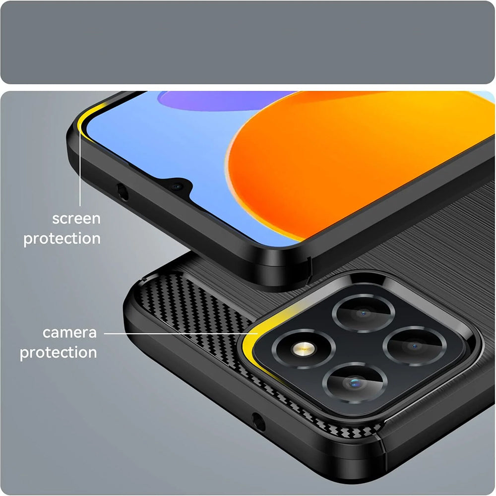 Husa pentru Honor 70 Lite / X6 / X8 5G, Techsuit, Carbon, Neagra